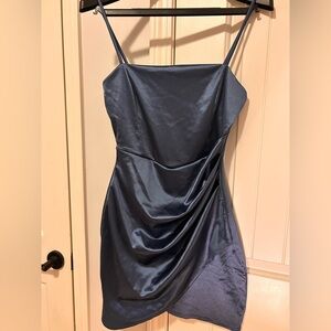 Windsor Satin Blue Mini Dress